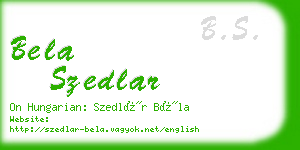 bela szedlar business card